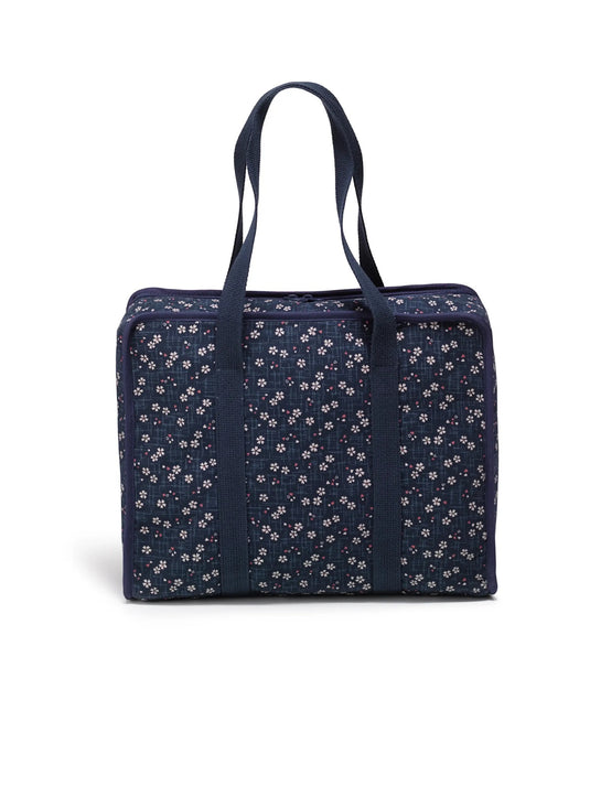 612642|Prym All-in-One Craft Organizer Bag, Navy Sakura Floral