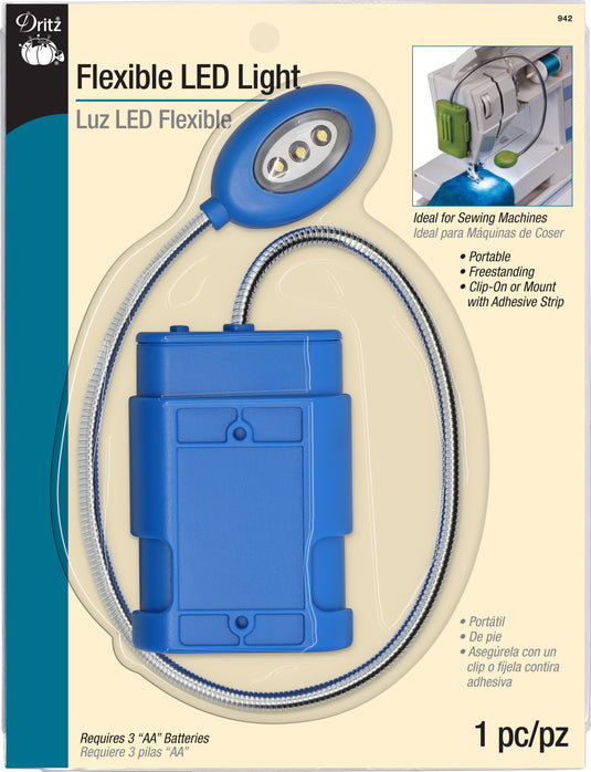 942|Dritz Flexible LED Light, Free-Standing and Clip-On, Assorted Colors