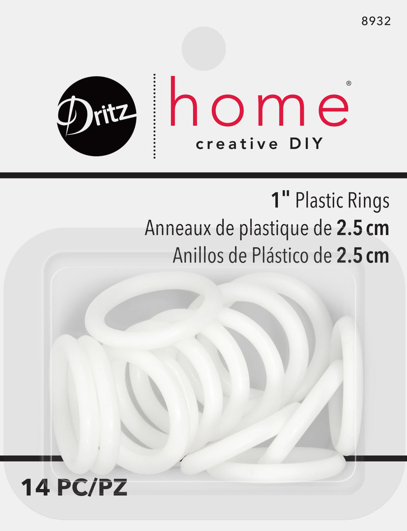 Cargue la imagen en el visor de la galería, 8932|Dritz 1" Plastic Rings, White, 14 pc
