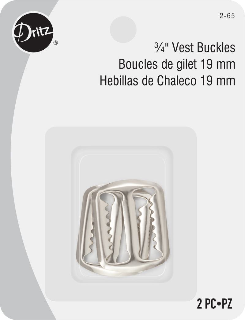 Load image into Gallery viewer, 2-65|Dritz 3/4" Vest Buckles, Nickel, 2 pc