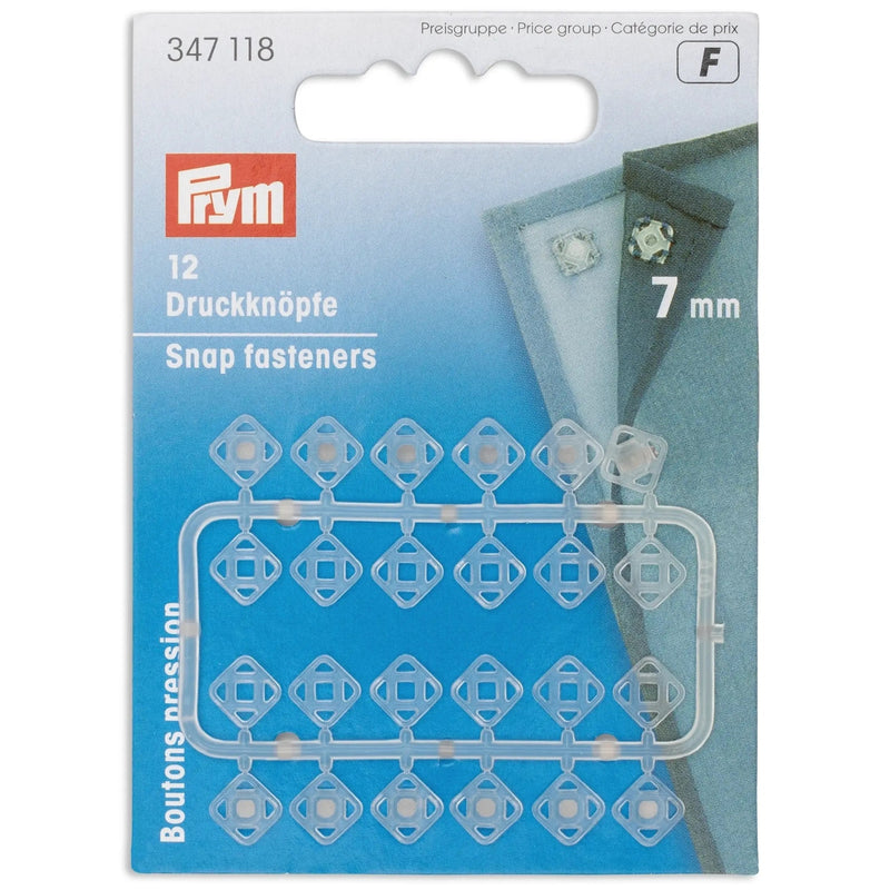 Cargue la imagen en el visor de la galería, 347118| Sew-On Snap Fasteners plastic square 7 mm transparent