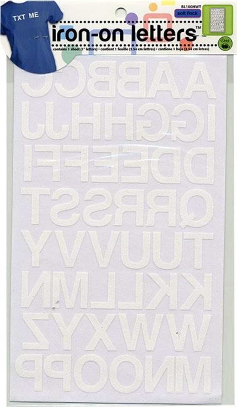 Load image into Gallery viewer, BL100HWT|Dritz Soft Flock Iron-On Letters, 1 Sheet, White