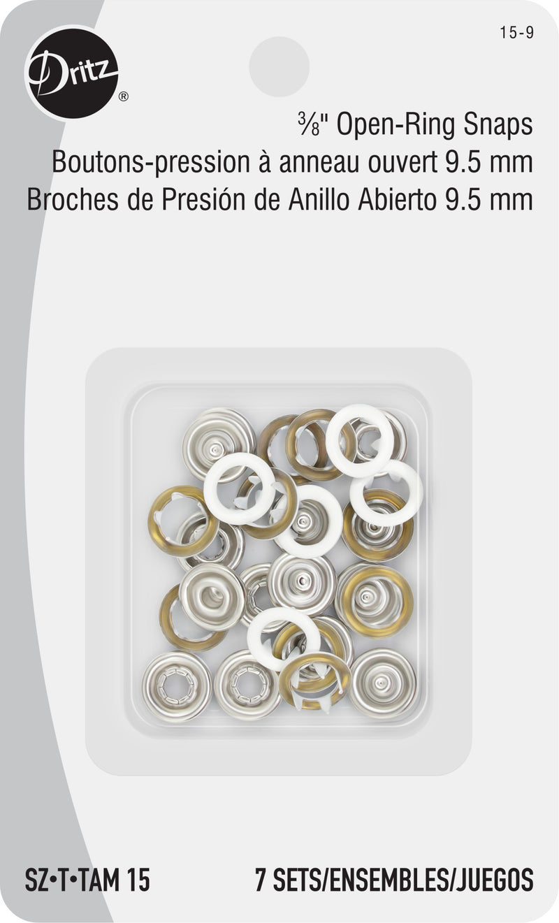 Load image into Gallery viewer, 15-9|Dritz 3/8" Snap Fasteners, 7 Sets, White