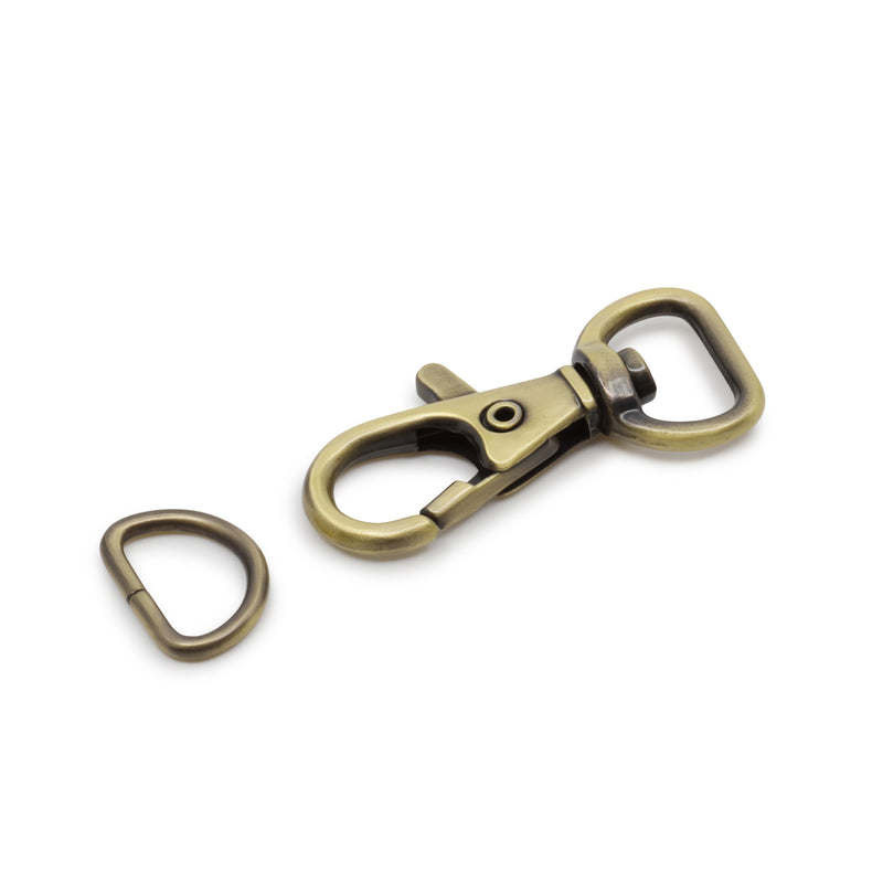 Load image into Gallery viewer, 728-38|Dritz 1/2" Swivel Hooks &amp; D-Rings, Antique Brass, 12 Sets