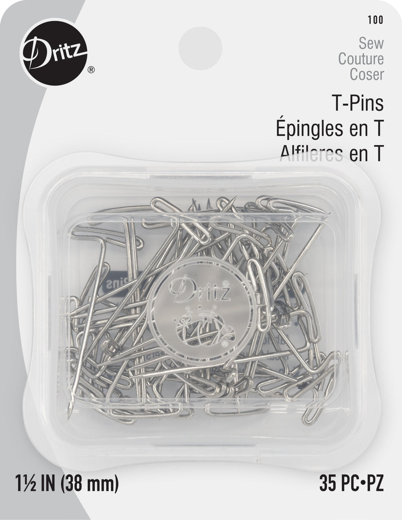 Load image into Gallery viewer, 100|Dritz 1-1/2" T-Pins, Nickel, 35 pc