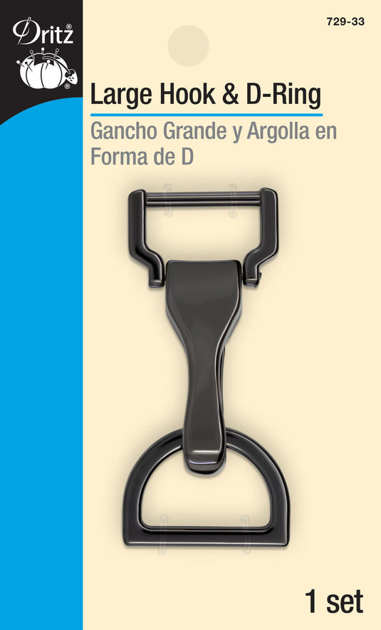 729-33|Dritz Large Hook & D-Ring, Gunmetal