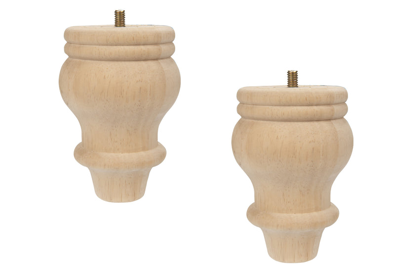 Load image into Gallery viewer, 44706|Dritz Curved Country Bun Feet, Natural, 2 pc