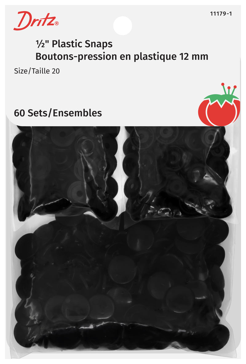 Load image into Gallery viewer, 11179-1|Dritz 1/2" Plastic Snaps, Black, 60 Sets