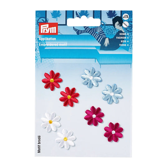 925425|Prym Applique, Multicolored Flowers, 8 pc