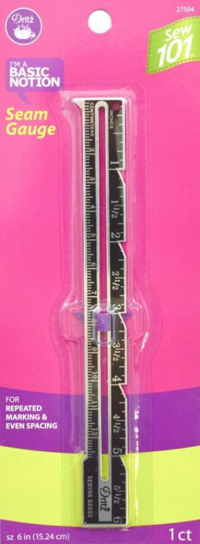 Load image into Gallery viewer, 27504|Dritz Sew 101 6-Inch Seam Gauge, Black