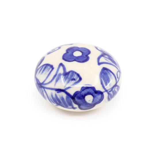 47048|Dritz Ceramic Small Delft Ball Knob, Blue & White