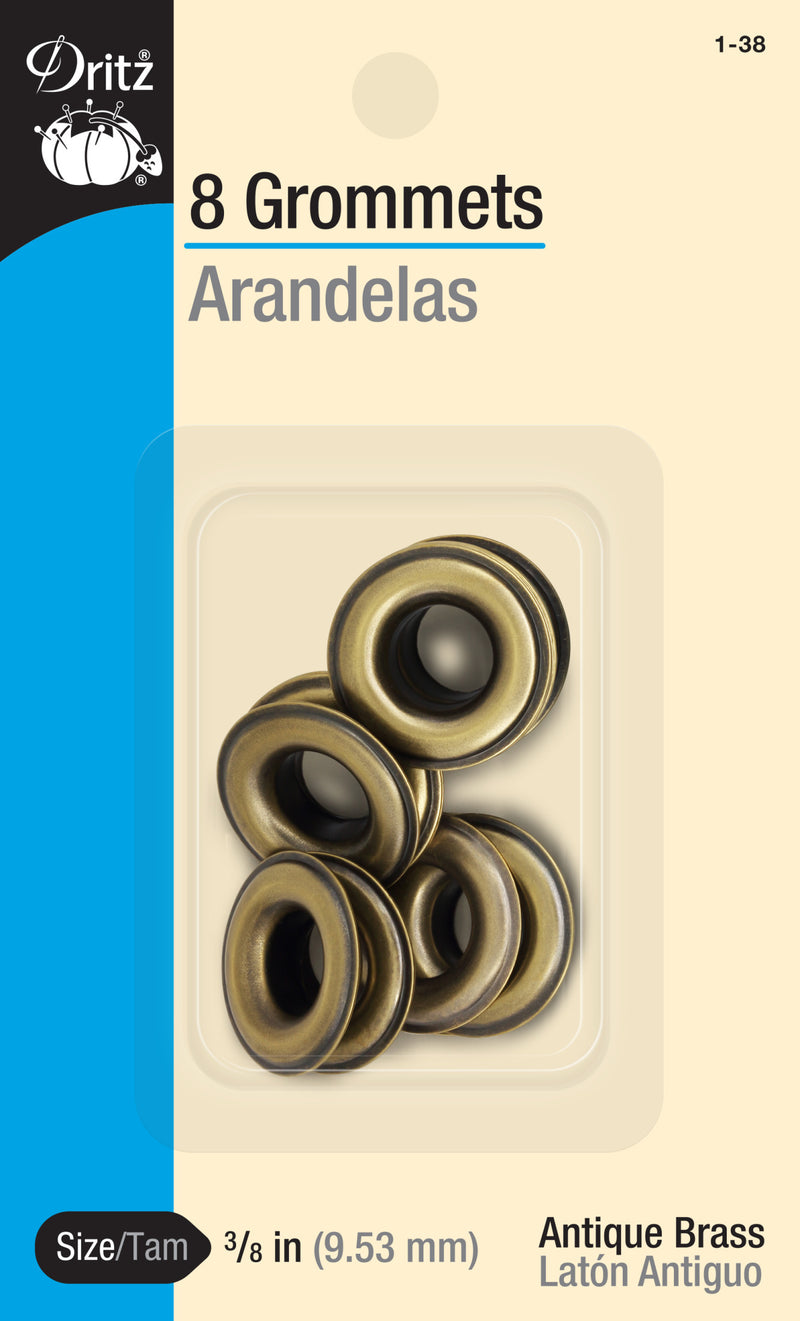 Load image into Gallery viewer, 1-38|Dritz 3/8" Grommets, 8 pc, Antique Brass
