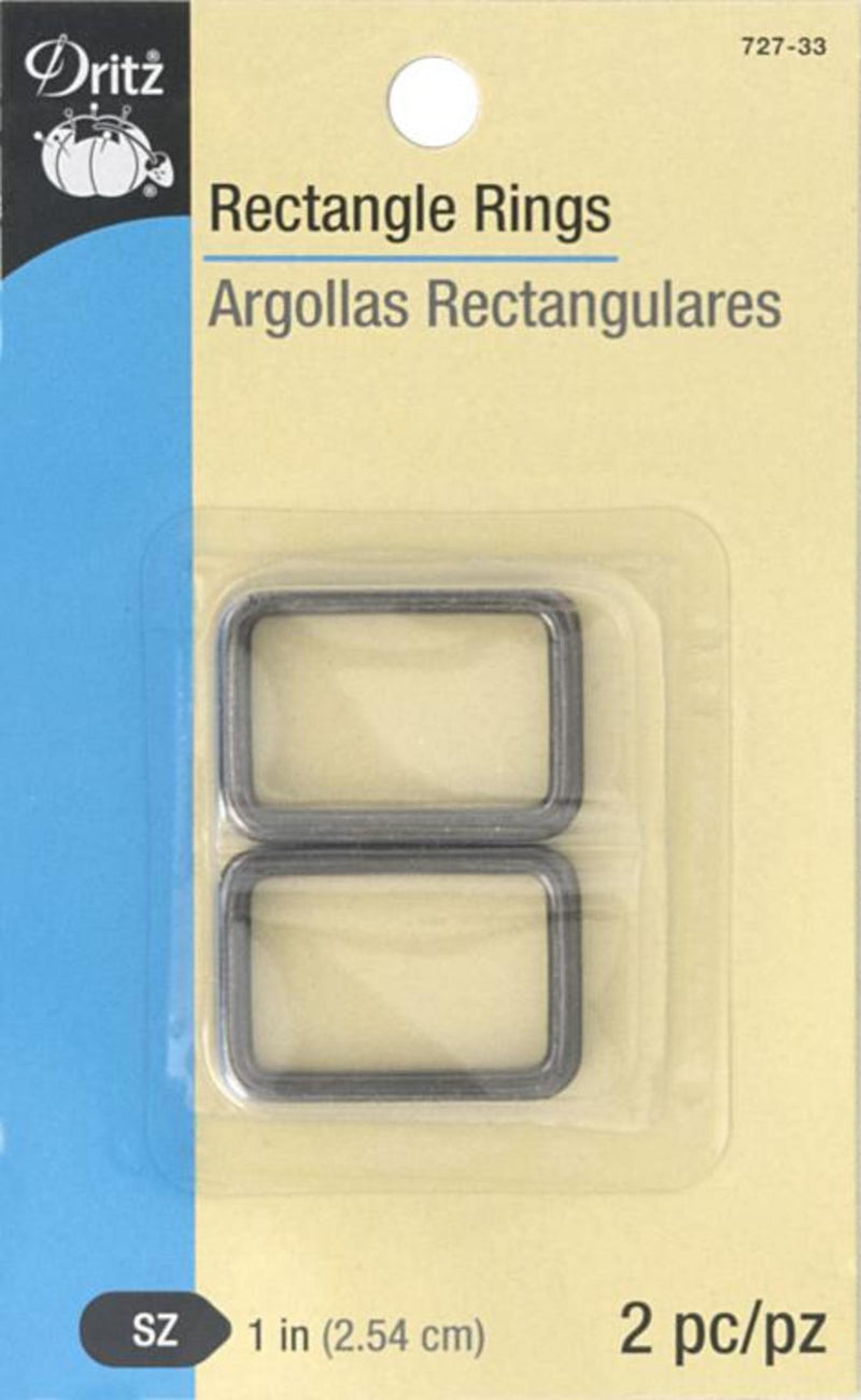 Load image into Gallery viewer, 727-33|Dritz 1" Rectangle Rings, Gunmetal, 2 pc