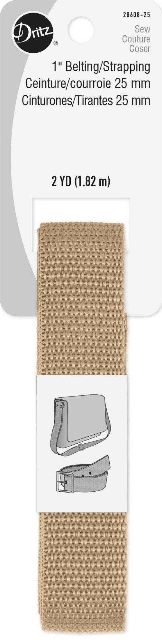 Load image into Gallery viewer, 28608-25|Dritz 1" Polypro Belting &amp; Strapping, Natural, 2 yd