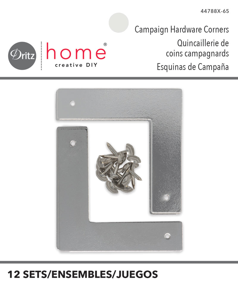 Load image into Gallery viewer, 44788X-65|Dritz Home Smooth Campaign Hardware Corners, Small, 12 Sets, Nickel