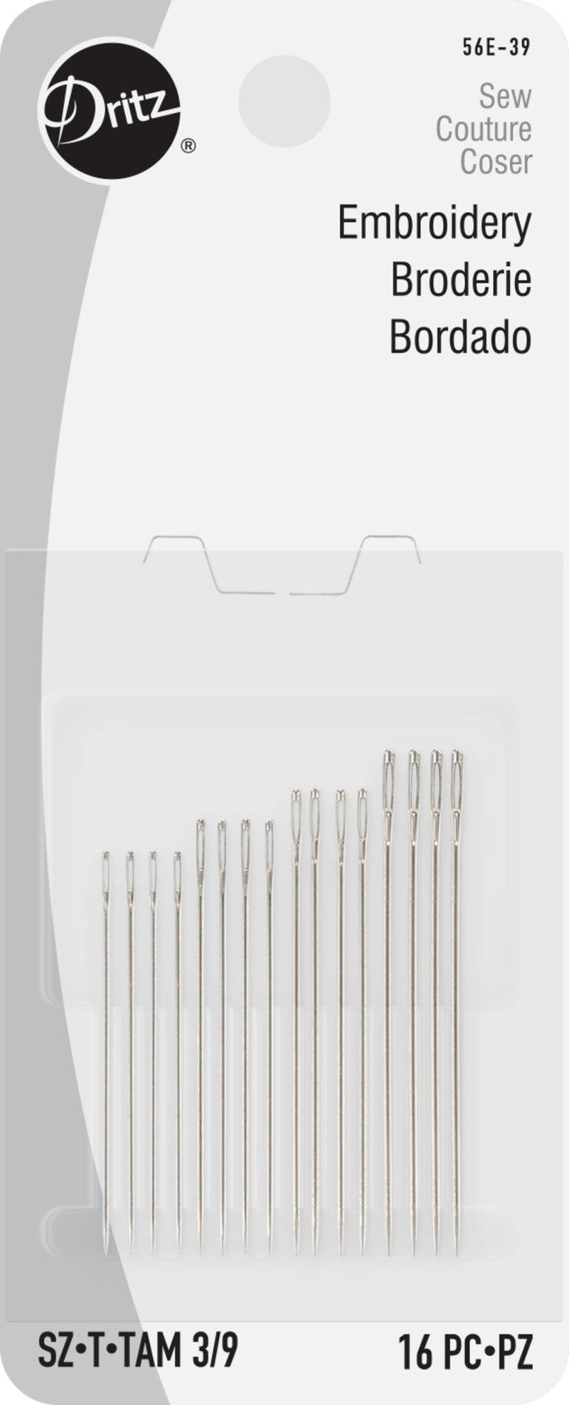 Cargue la imagen en el visor de la galería, 56E-39|Dritz Embroidery Hand Needles, Size 3/9, 16 pc