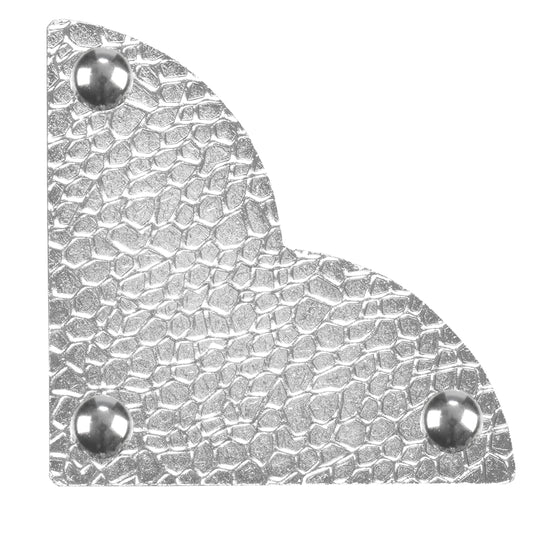44799-65|Dritz Textured Quatrefoil Corners, Large, Nickel, 4pc