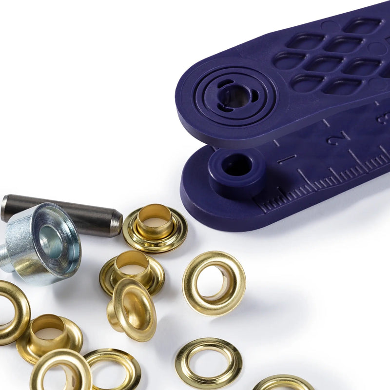 Cargue la imagen en el visor de la galería, 542411|Prym Eyelet with Washers, brass, 5mm, gold