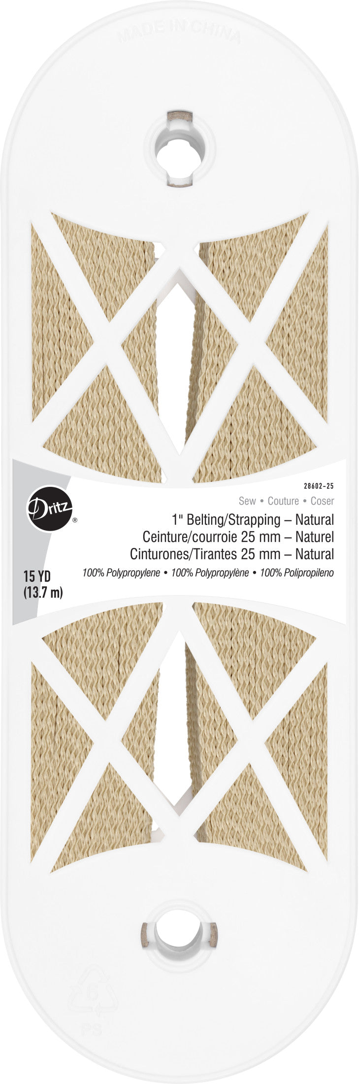 Load image into Gallery viewer, 28602-25|Dritz 1" Polypro Belting &amp; Strapping, Natural, 15 yd