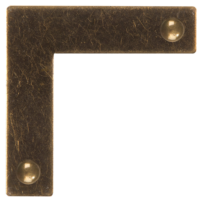 Load image into Gallery viewer, 44788-38|Dritz Smooth Campaign Hardware Corners, Small, Antique Brass, 4 pc