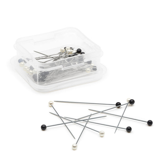 29|Dritz 2" Corsage and Boutonniere Pins, Black & White, 40 pc