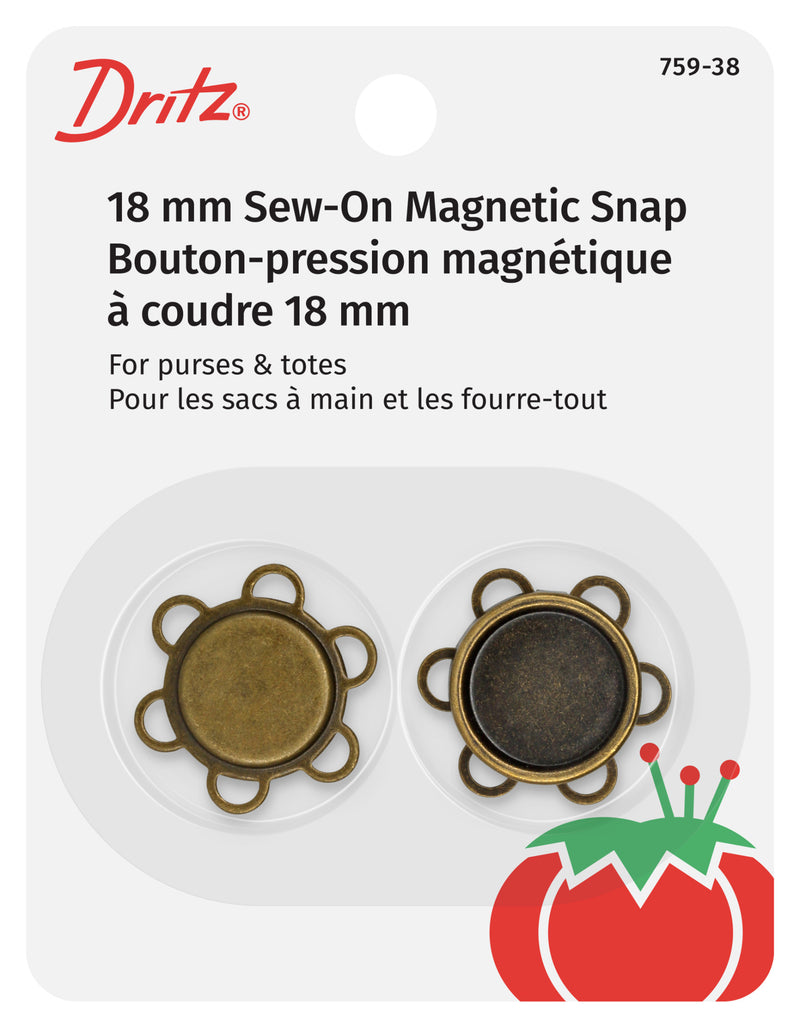 Load image into Gallery viewer, 759-38|Dritz Magnetic Flower Sew-On Snap, 1 Set, Antique brass