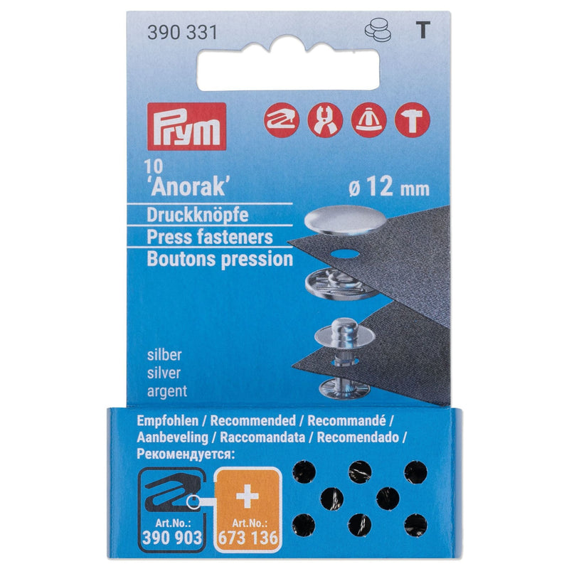 Cargue la imagen en el visor de la galería, 390331|Prym ANORAK 12 mm refill silver 10pc