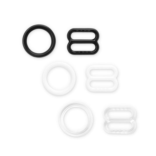 56694-66|Dritz 3/8" Lingerie Strap Slides & Rings, Assorted, 3 Sets