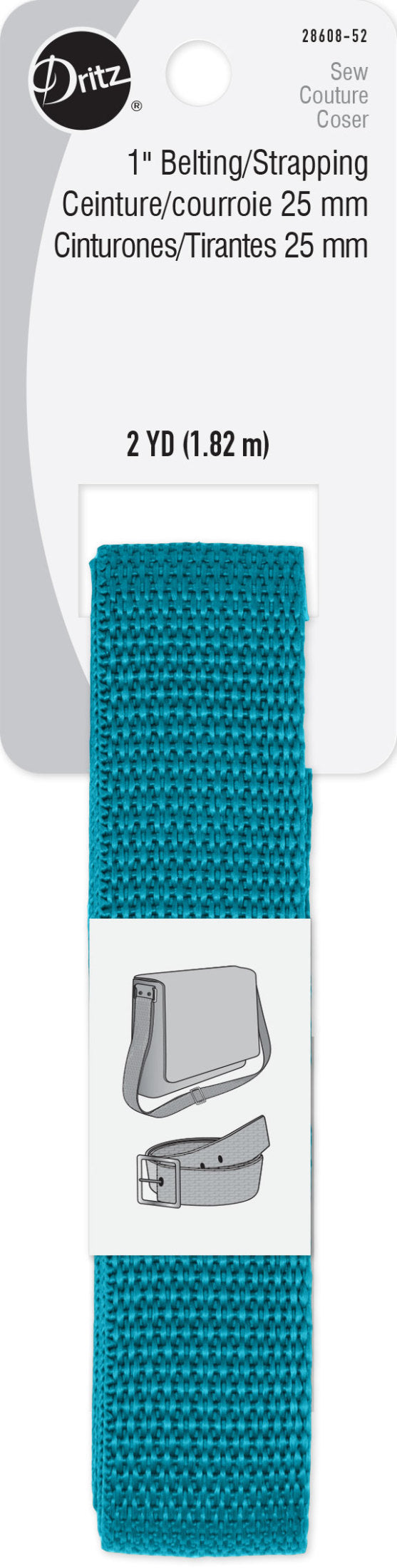 Load image into Gallery viewer, 28608-52|Dritz 1" Polypro Belting &amp; Strapping, Teal, 2 yd