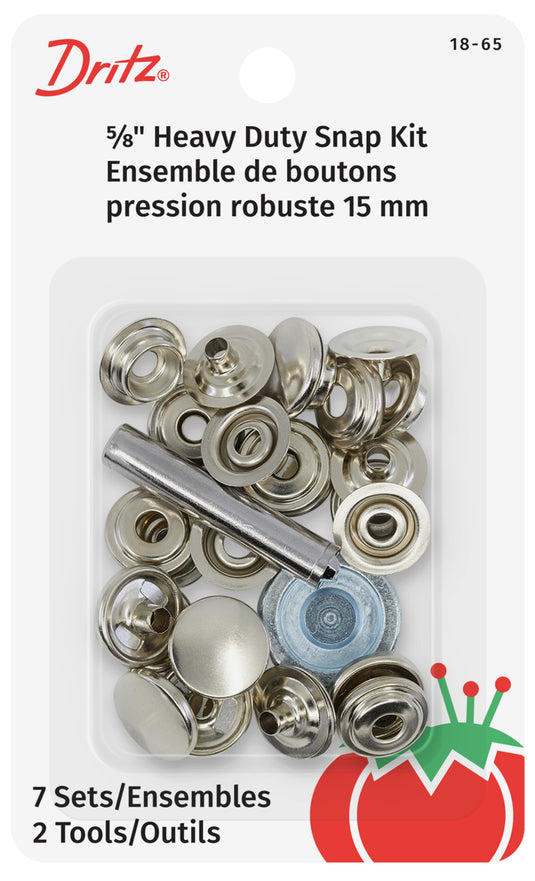 18-65|Dritz Heavy Duty Snap Fastener Kit, 7 Sets, Nickel