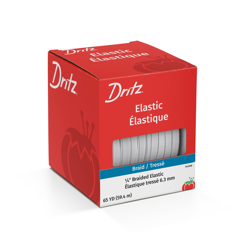 Cargue la imagen en el visor de la galería, 9430W|Dritz 1/4" White Braided Elastic, 65 yd