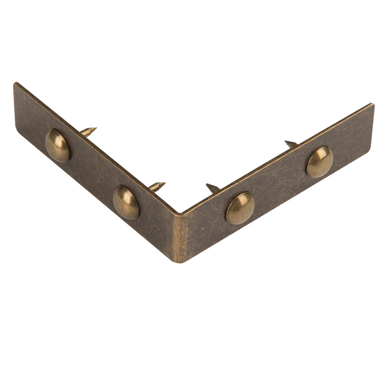 Load image into Gallery viewer, 44790-38|Dritz Smooth Right Angle Corners, Small, Antique Brass, 4 pc