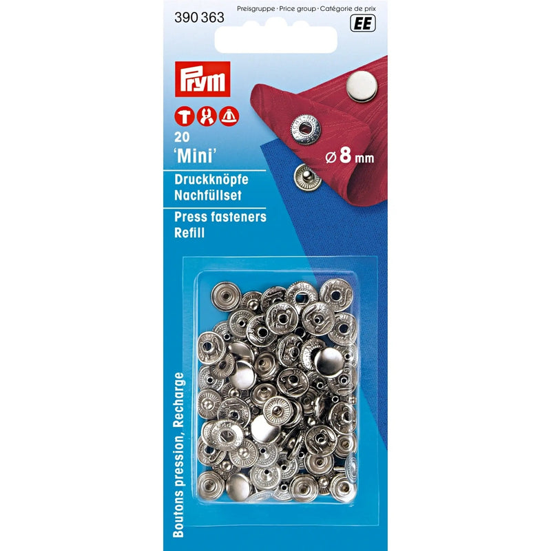 Load image into Gallery viewer, 390363|Prym MINI 8 mm refill silver 20pc