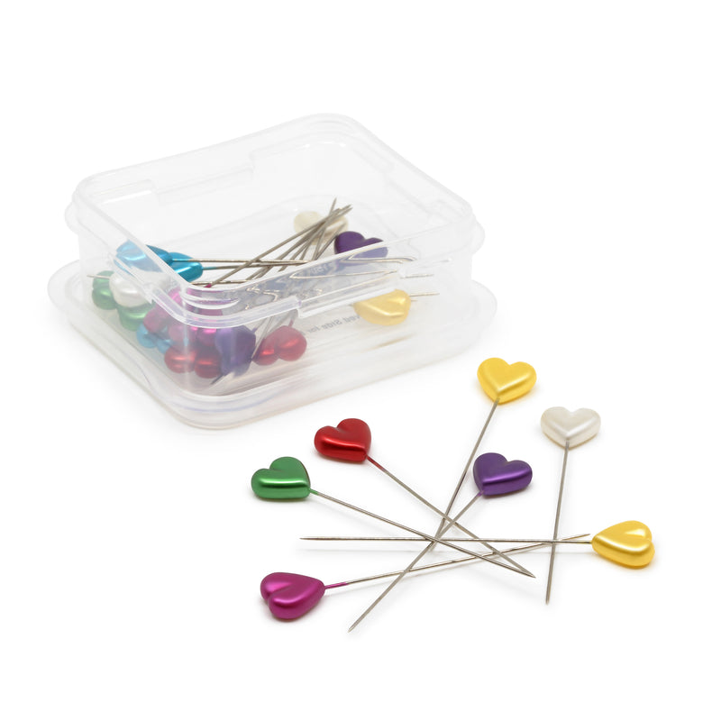 Load image into Gallery viewer, 130|Dritz 2-1/8" Heart Pearlized Pins, Assorted, 35 pc