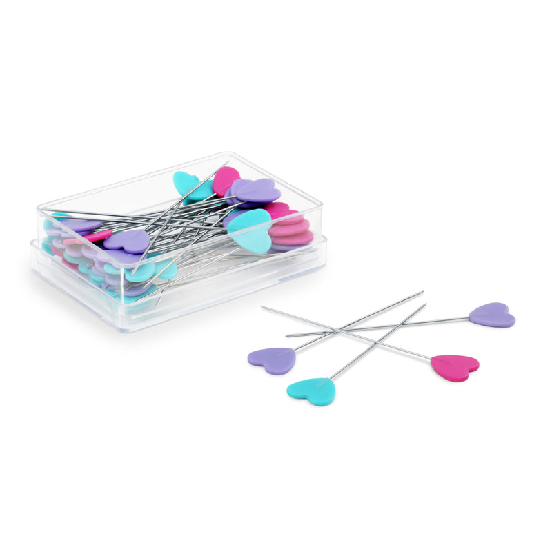 Load image into Gallery viewer, 3069|Dritz 2" Flat Heart Head Pins, Assorted, 50 pc