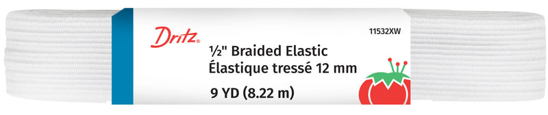 Load image into Gallery viewer, 11532XW|Dritz 1/2" Braided Elastic, 9 Yard, White