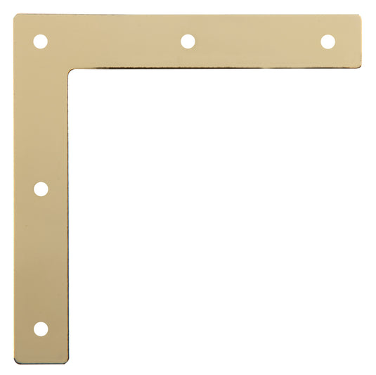 44789-35|Dritz Smooth Campaign Hardware Corners, Large, Brass, 4 pc