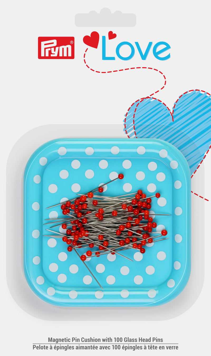 Load image into Gallery viewer, 60112|Prym Magnetic Pin Cushion with 100 Glass Head Pins
