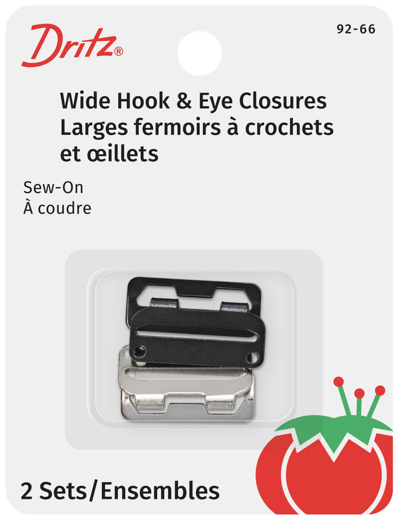 Load image into Gallery viewer, 92-66|Dritz Sew-On Wide Hook &amp; Eye Closures, 2 pc, Nickel