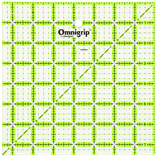 RN75|Omnigrid Omnigrip Neon Square Ruler, 7-1/2" x 7-1/2"