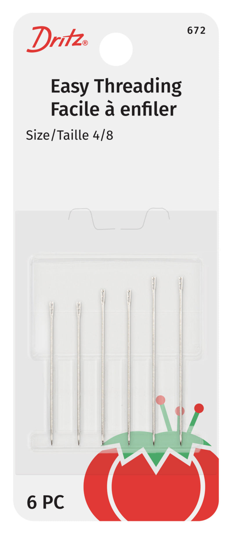 Load image into Gallery viewer, 672|Dritz Easy Threading Hand Needles, Size 4/8, 6 pc