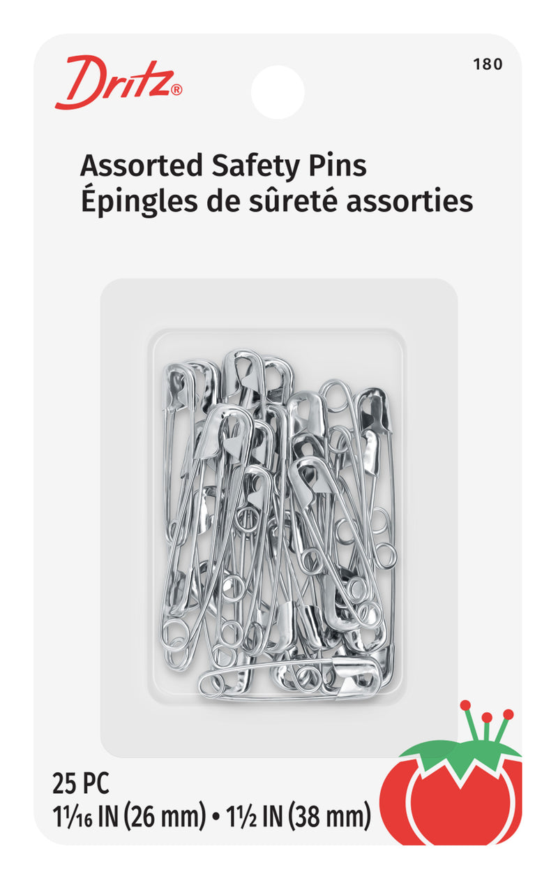 Load image into Gallery viewer, 180|Dritz Safety Pins, Assorted Sizes, Nickel, 25 pc