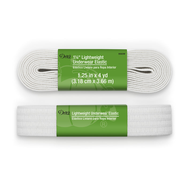 Cargue la imagen en el visor de la galería, 9582W|Dritz 1-1/4" Lightweight Underwear Elastic, White, 4 yd