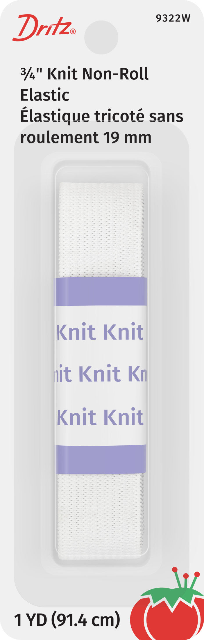 Cargue la imagen en el visor de la galería, 9322W|Dritz 3/4" Knit Non-Roll Elastic, White, 1 yd