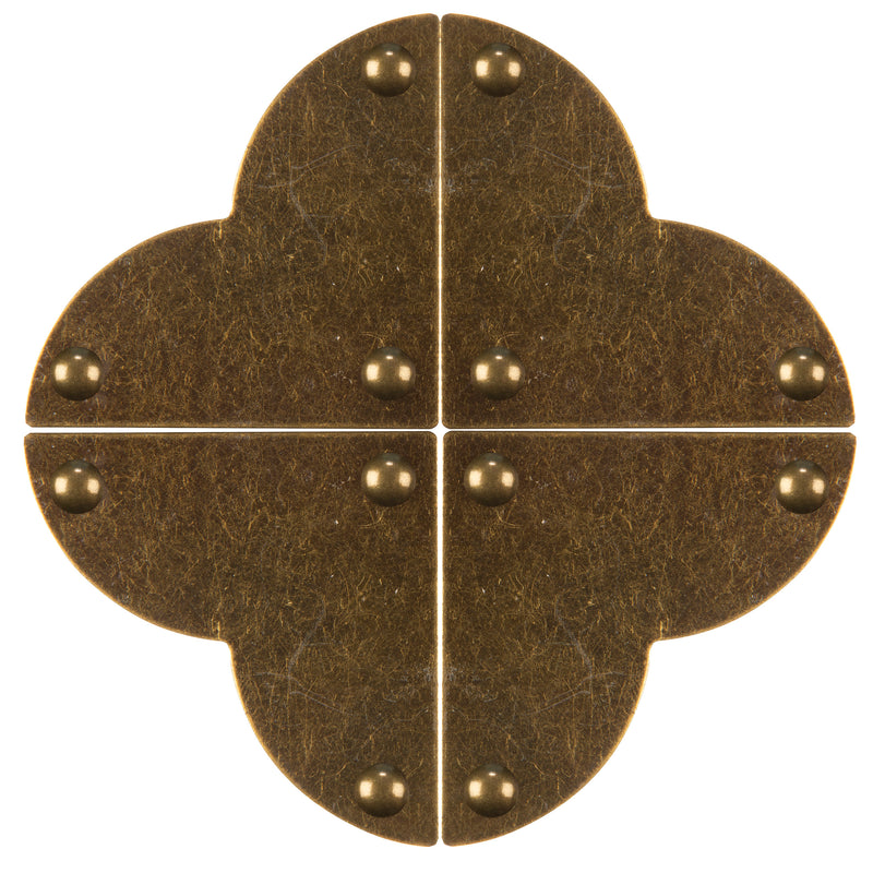 Load image into Gallery viewer, 44793-38|Dritz Smooth Quatrefoil Corners, Large, Antique Brass, 4 pc