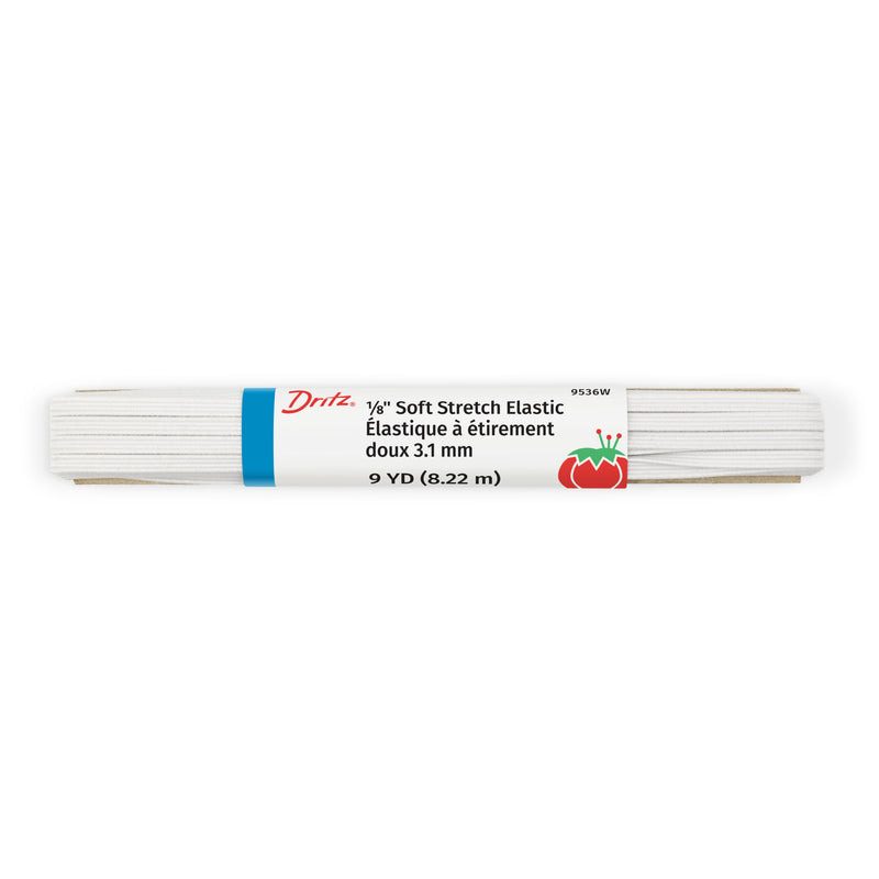 Cargue la imagen en el visor de la galería, 9536W|Dritz 1/8" Soft Stretch Elastic, White, 9 yd