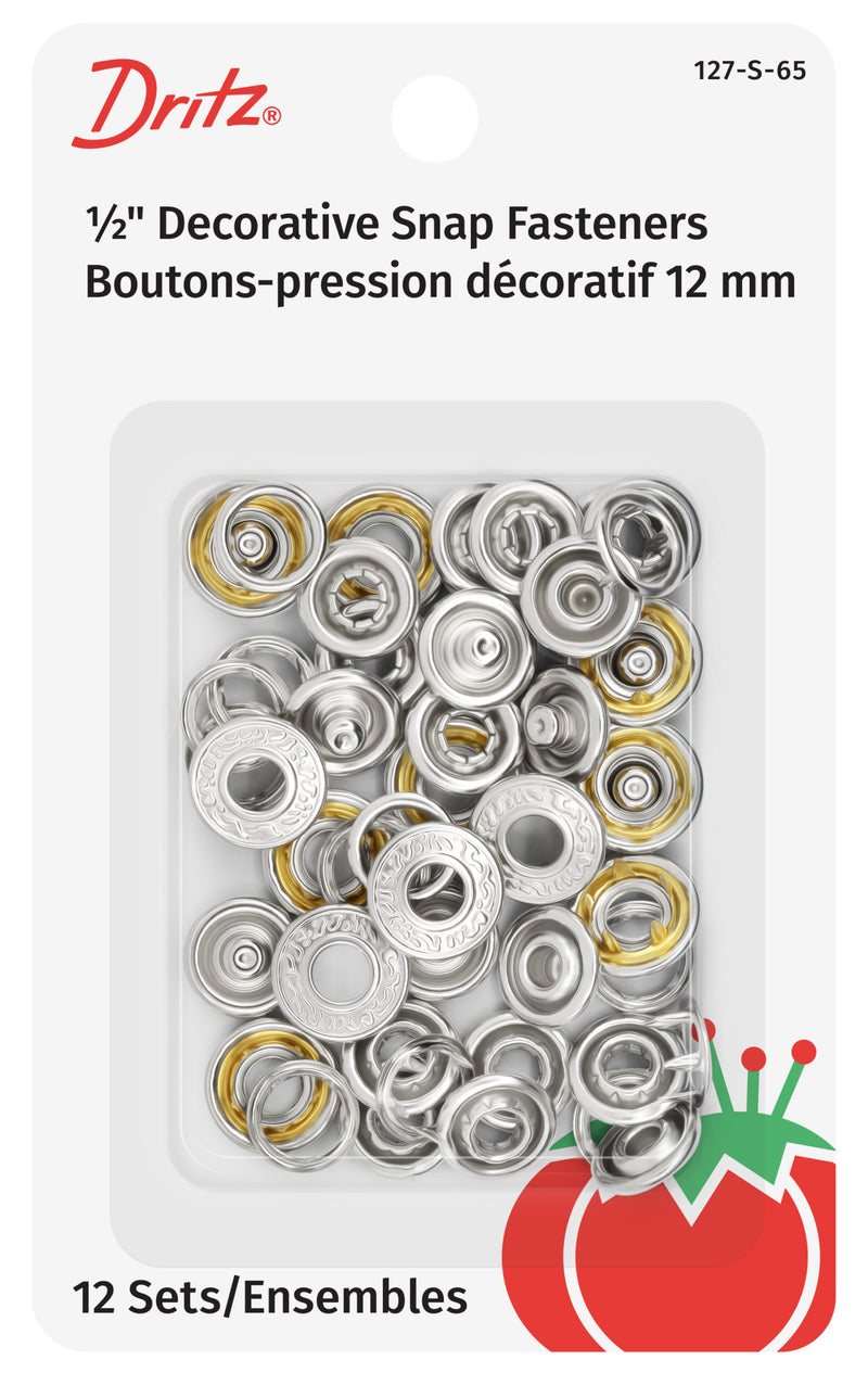 Load image into Gallery viewer, 127-S-65|Dritz Decorative Snap Fasteners, 12 Sets, Nickel