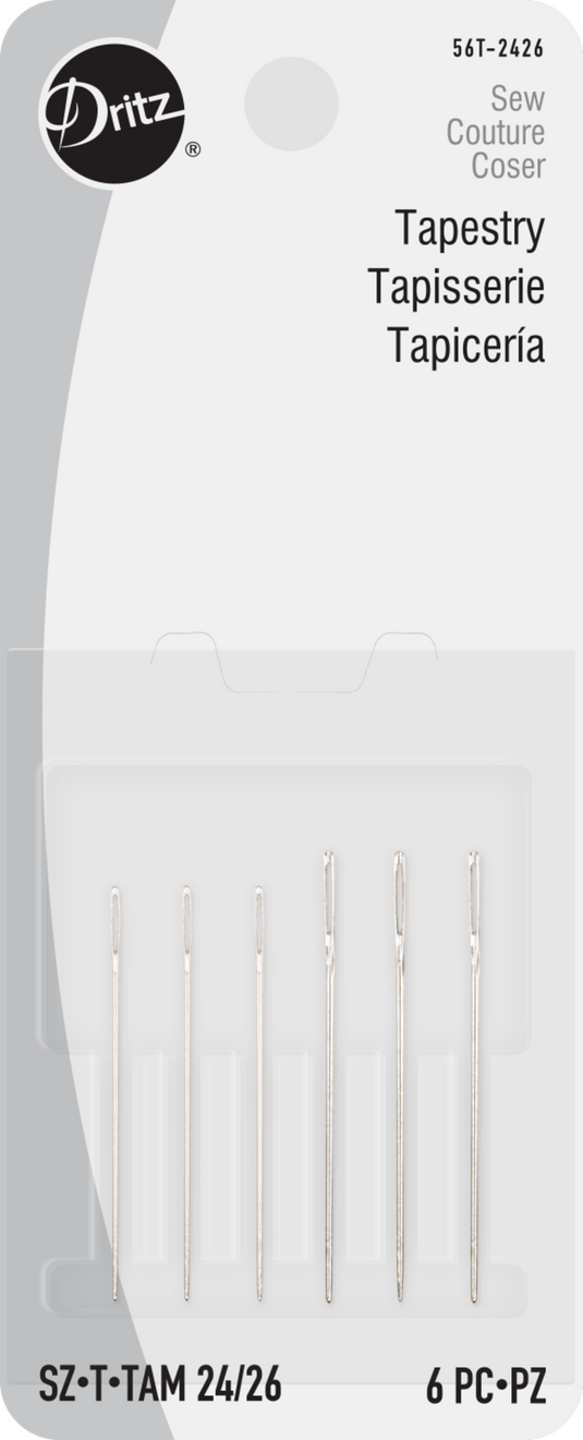 56T2426|Dritz Tapestry Hand Needles, Size 24/26, 6 pc