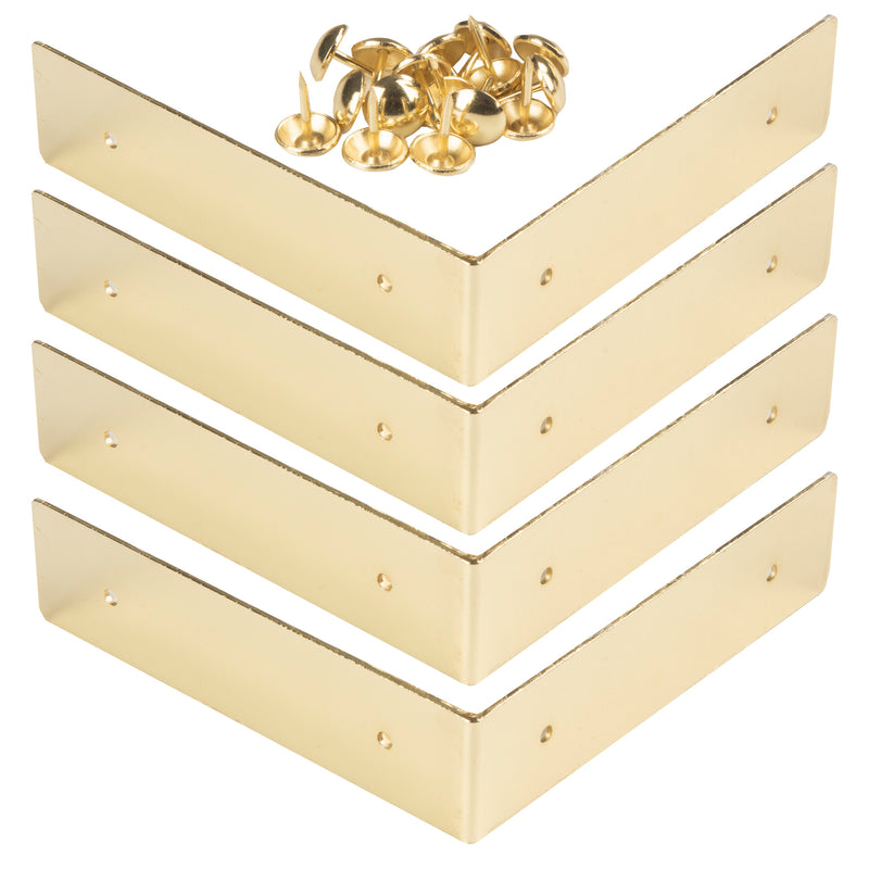 Load image into Gallery viewer, 44791-35|Dritz Smooth Right Angle Corners, Large, Brass, 4 pc