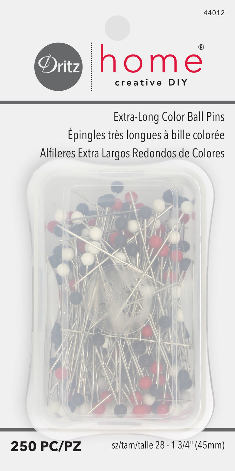Cargue la imagen en el visor de la galería, 44012|Dritz 1-3/4" Extra-Long Color Ball Pins, Assorted, 250 pc
